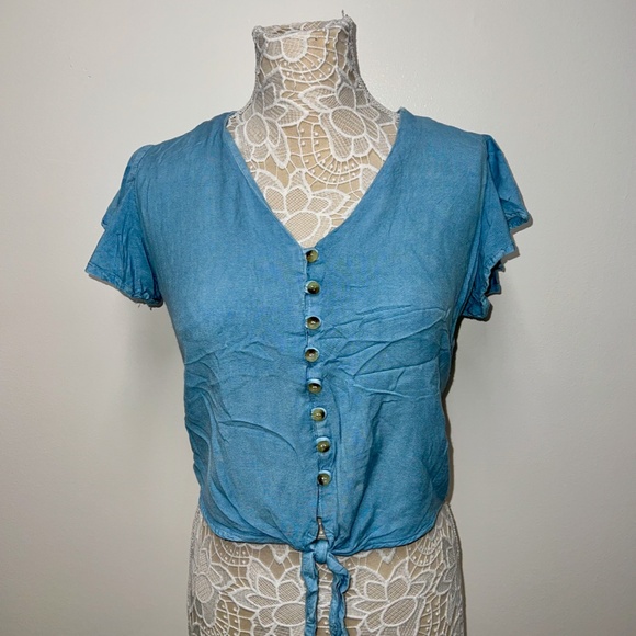 Soft Jean Crop Top MEDIUM - Picture 2 of 5